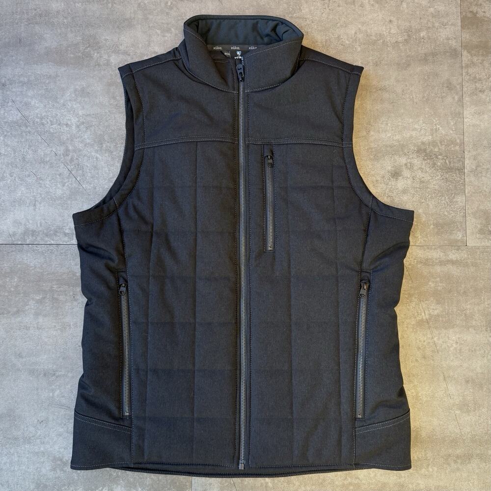 Kuhl Men's Impakt Insulated Vest Size Medium Gotham Gray/Black Full Zip - NWOT